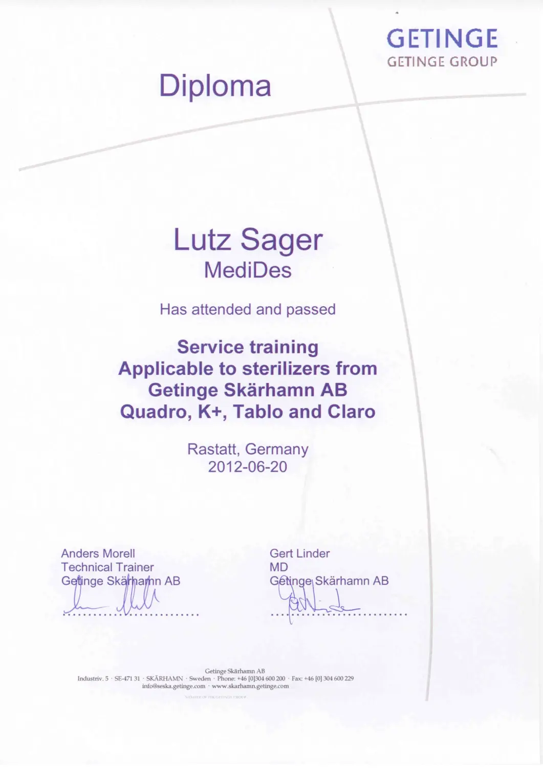 MediDes – Medizinische Desinfektion – Zertifikat